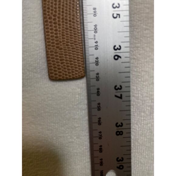 Lauren Ralph Lauren Leather Reptile Embossed Belt Tan Size M 1” Wide - Picture 11 of 11